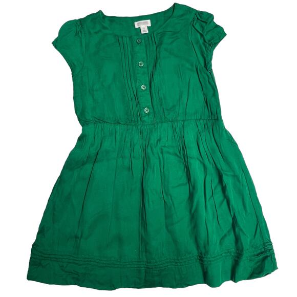 Gymboree Kelly Green Button Front Pleated Midi Dress Girls‎ 3T - Picture 1 of 5